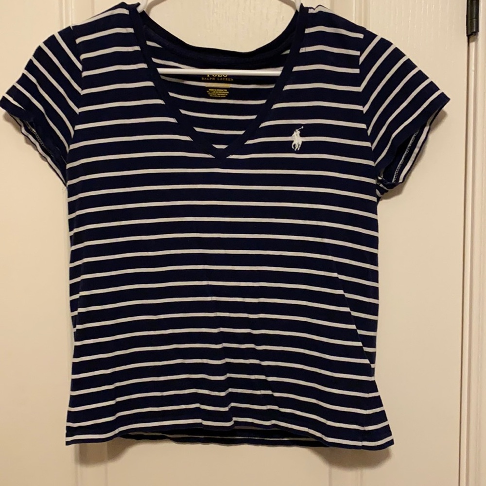 Polo Navy and White Striped Shirt
